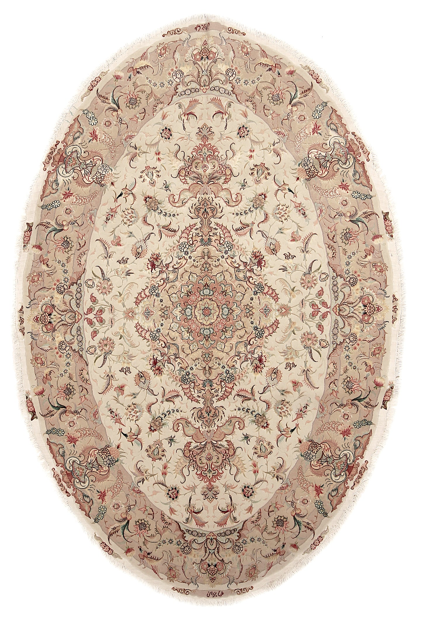 Täbriz 50 Raj oval mit Seide