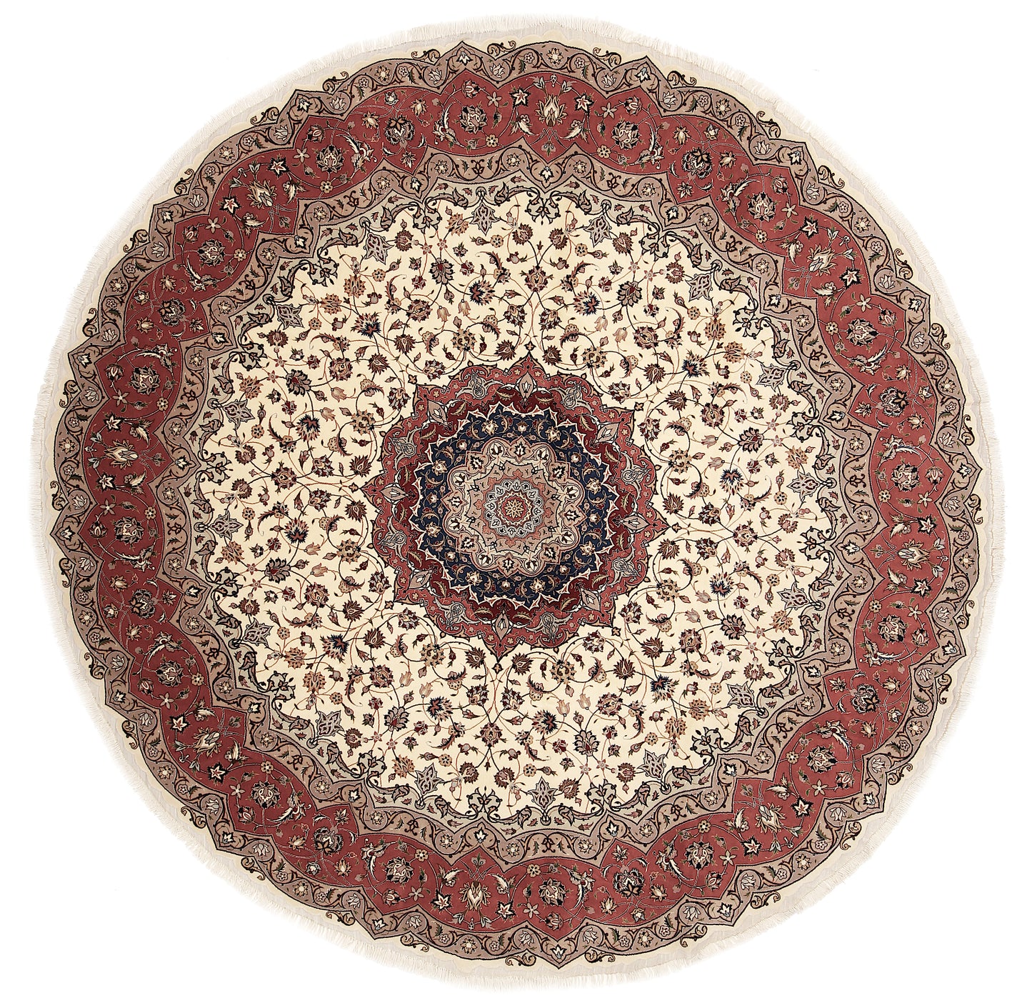 Täbriz 50 Raj rund mit Seide