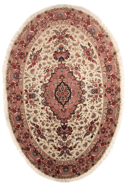 Täbriz 50 Raj oval mit Seide