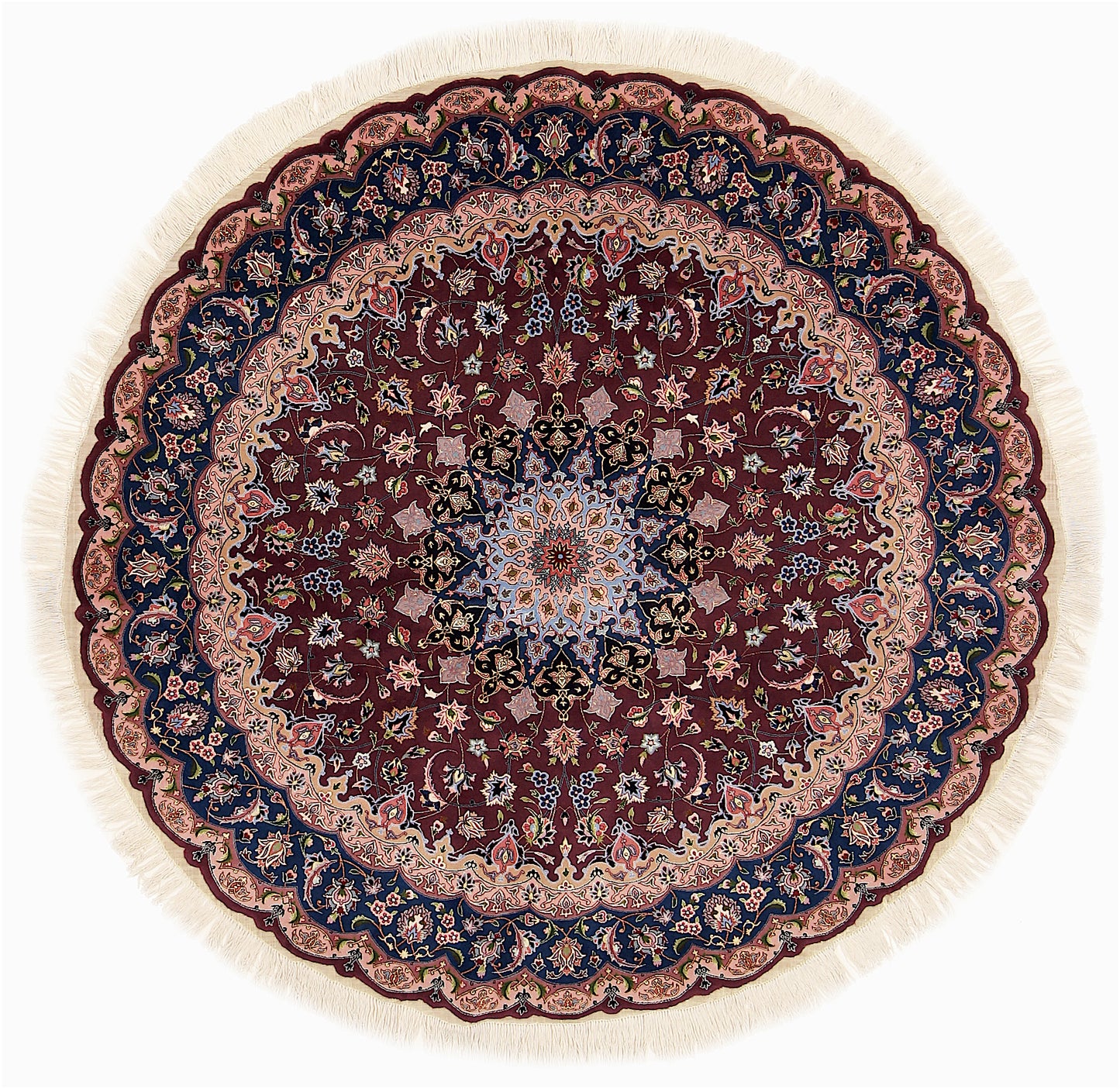 Täbriz 50 Raj rund mit Seide