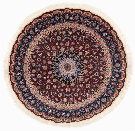 Täbriz 50 Raj rund mit Seide