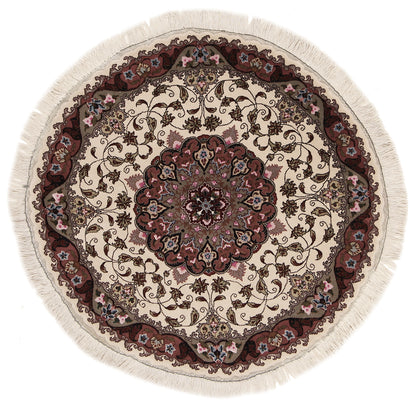 Täbriz 50 Raj rund mit Seide