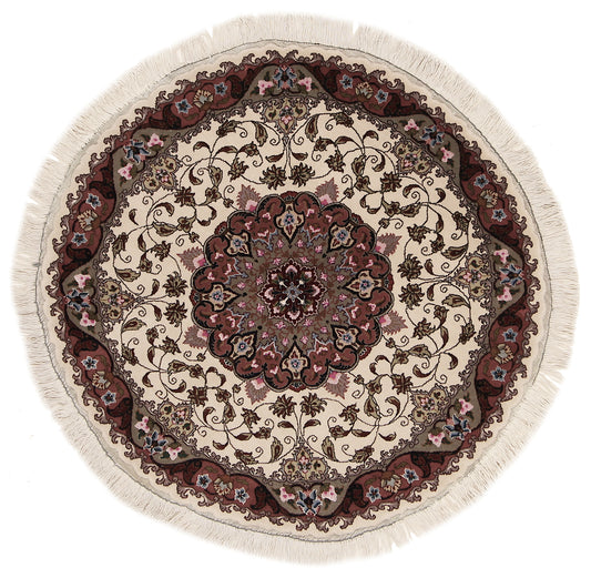 Täbriz 50 Raj rund mit Seide