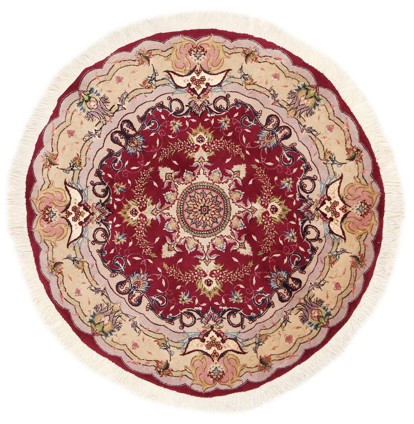 Täbriz 50 Raj rund mit Seide