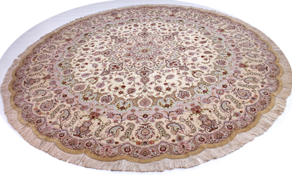 Täbriz 60 Raj Rund mit Seide