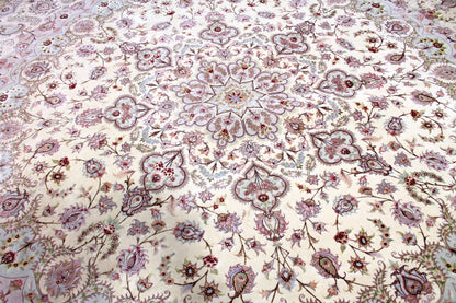 Täbriz 60 Raj Rund mit Seide