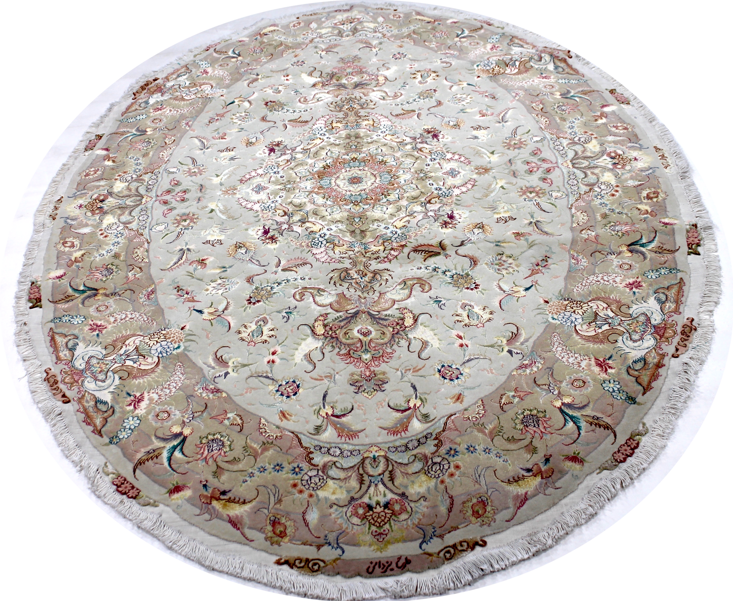 Täbriz 50 Raj oval mit Seide