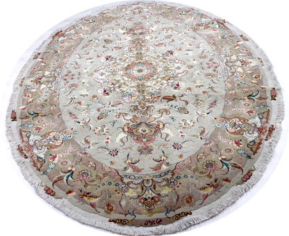 Täbriz 50 Raj oval mit Seide