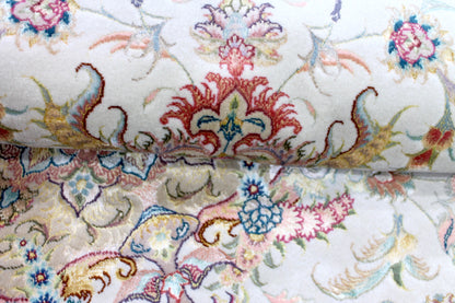 Täbriz 50 Raj oval mit Seide