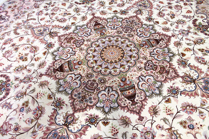 Täbriz 50 Raj rund mit Seide