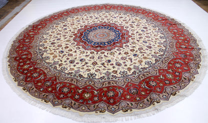 Täbriz 50 Raj rund mit Seide