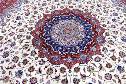 Täbriz 50 Raj rund mit Seide