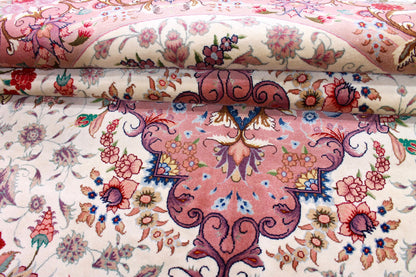 Täbriz 50 Raj oval mit Seide