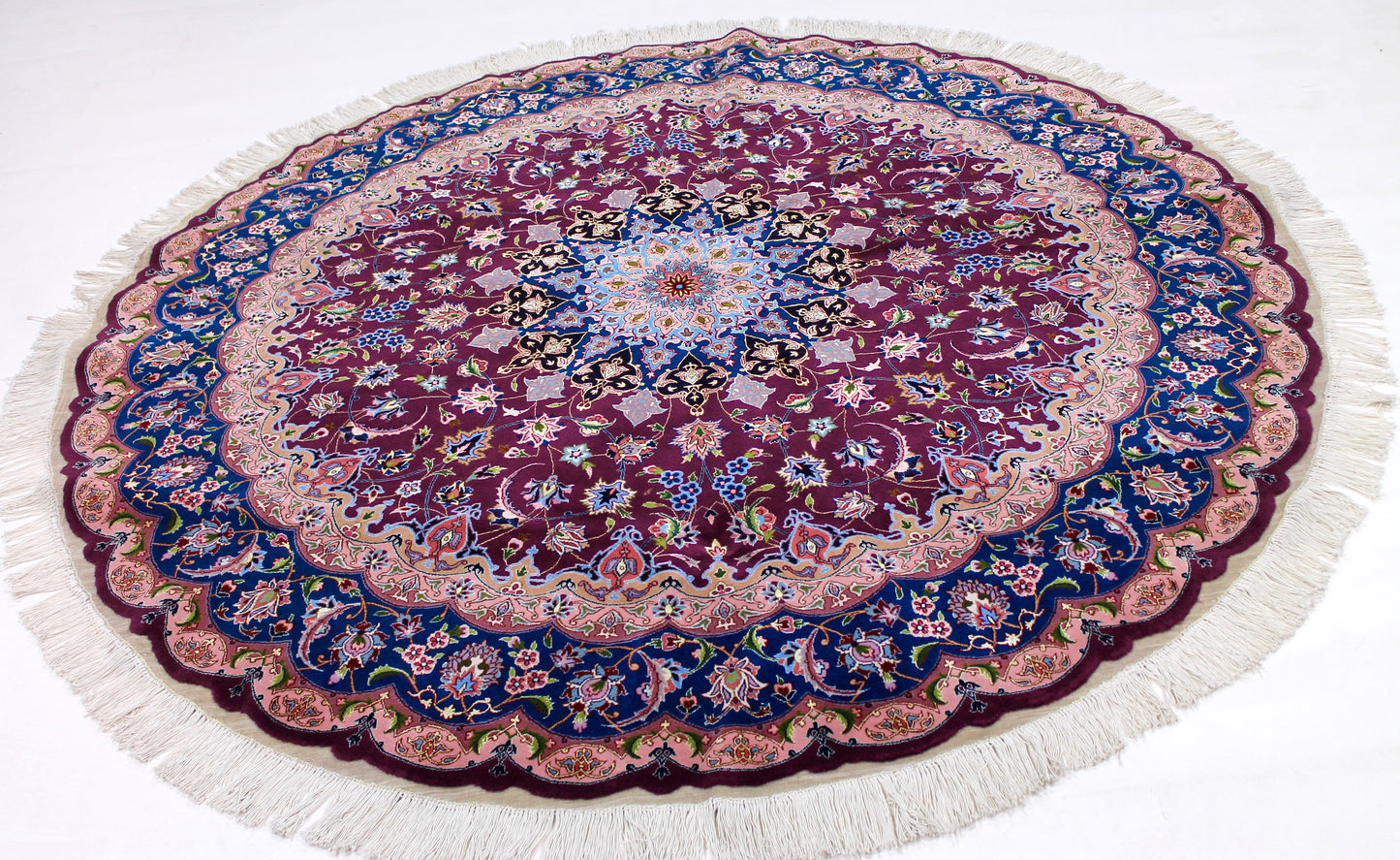 Täbriz 50 Raj rund mit Seide
