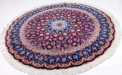 Täbriz 50 Raj rund mit Seide