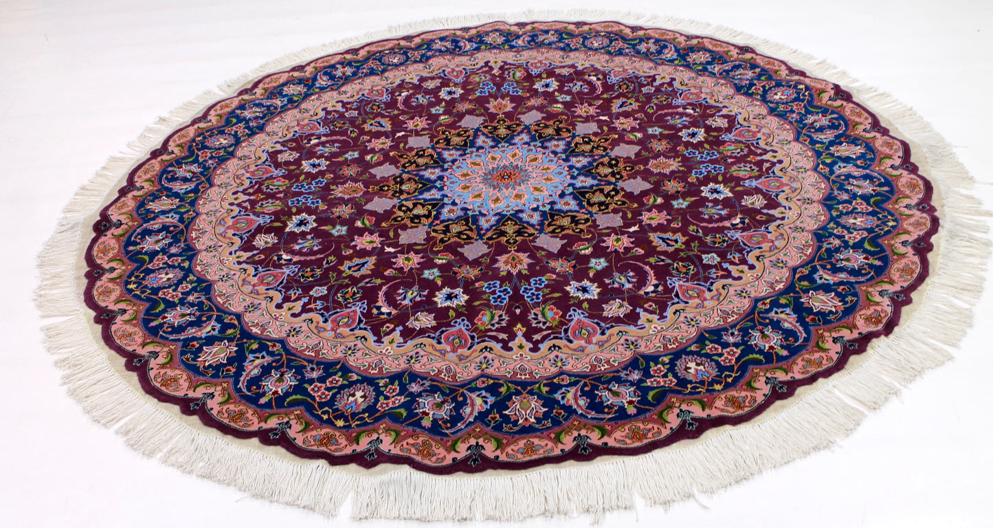 Täbriz 50 Raj rund mit Seide