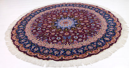 Täbriz 50 Raj rund mit Seide