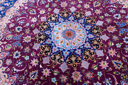 Täbriz 50 Raj rund mit Seide