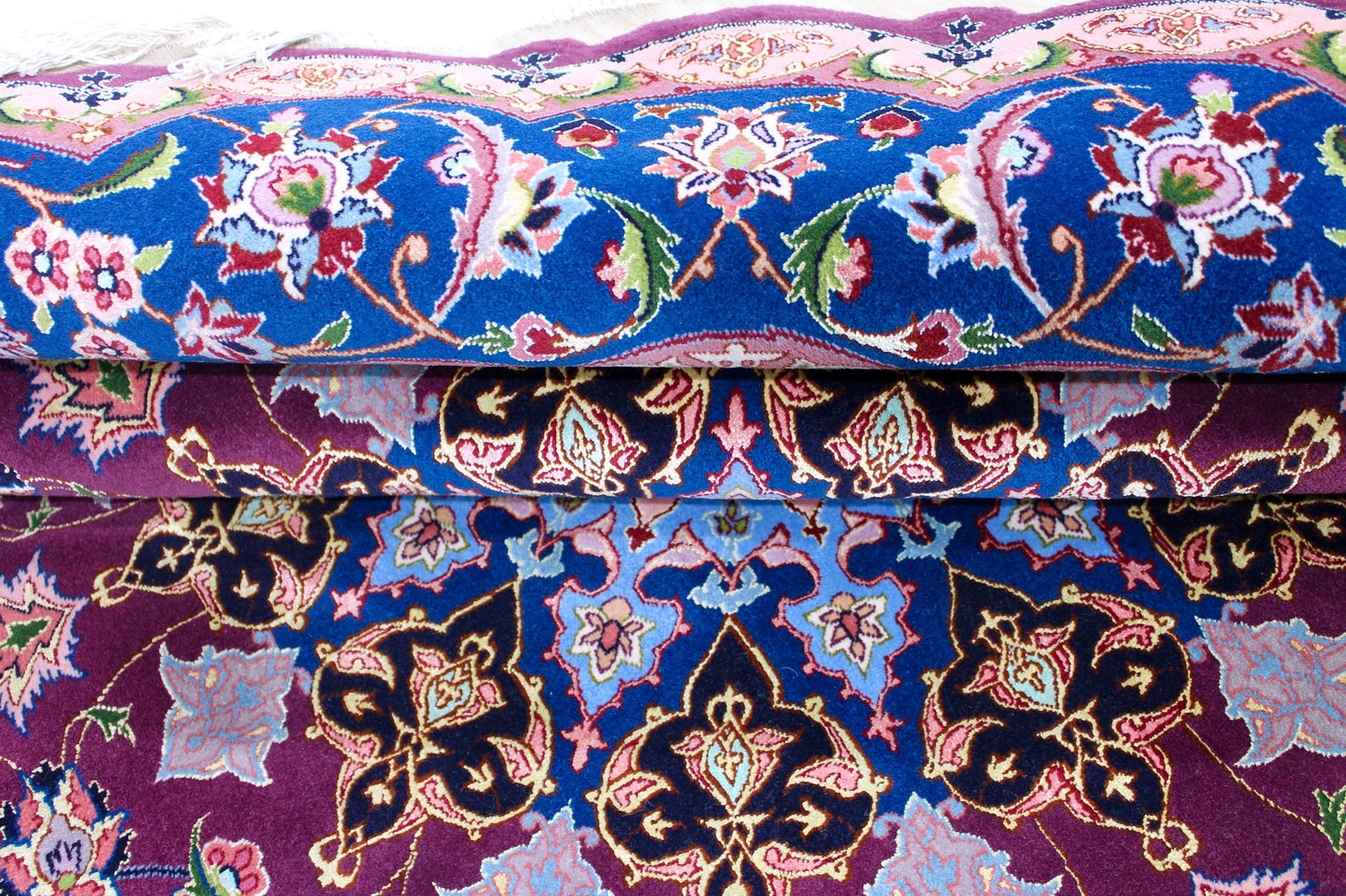 Täbriz 50 Raj rund mit Seide