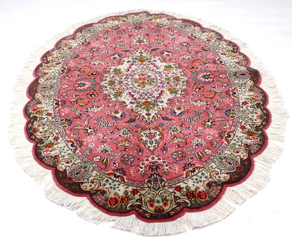 Täbriz 50 Raj oval mit Seide