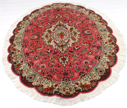 Täbriz 50 Raj oval mit Seide