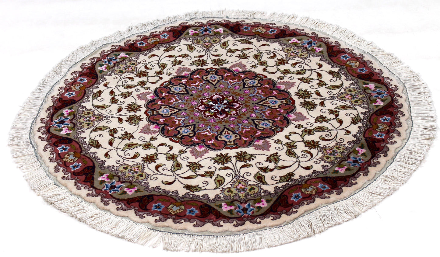 Täbriz 50 Raj rund mit Seide