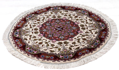 Täbriz 50 Raj rund mit Seide