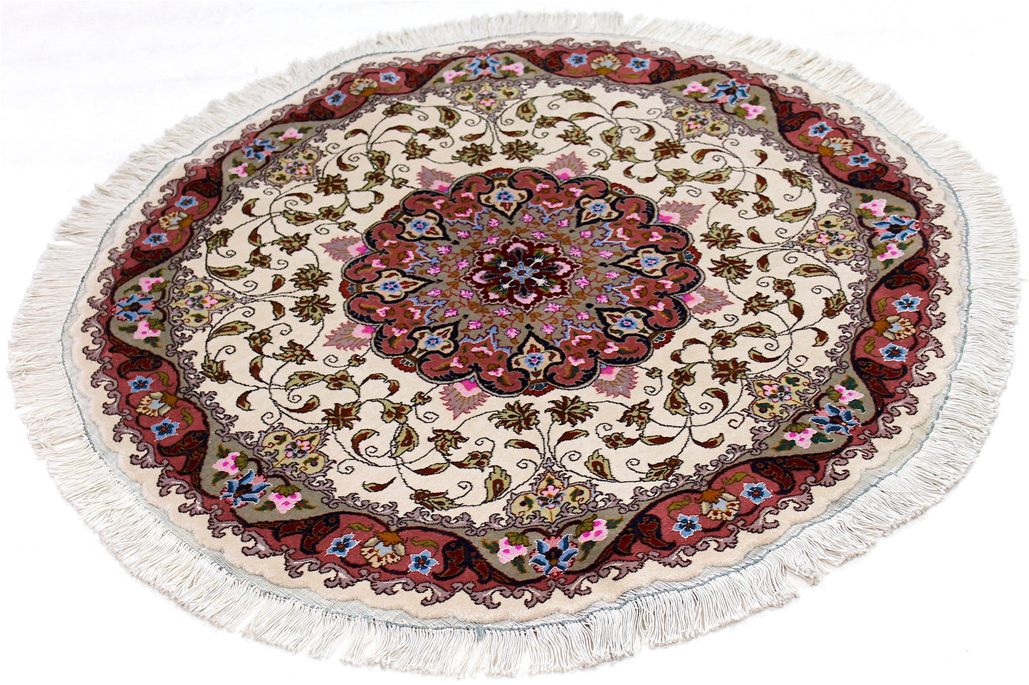 Täbriz 50 Raj rund mit Seide
