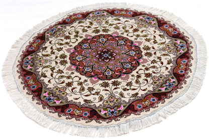 Täbriz 50 Raj rund mit Seide