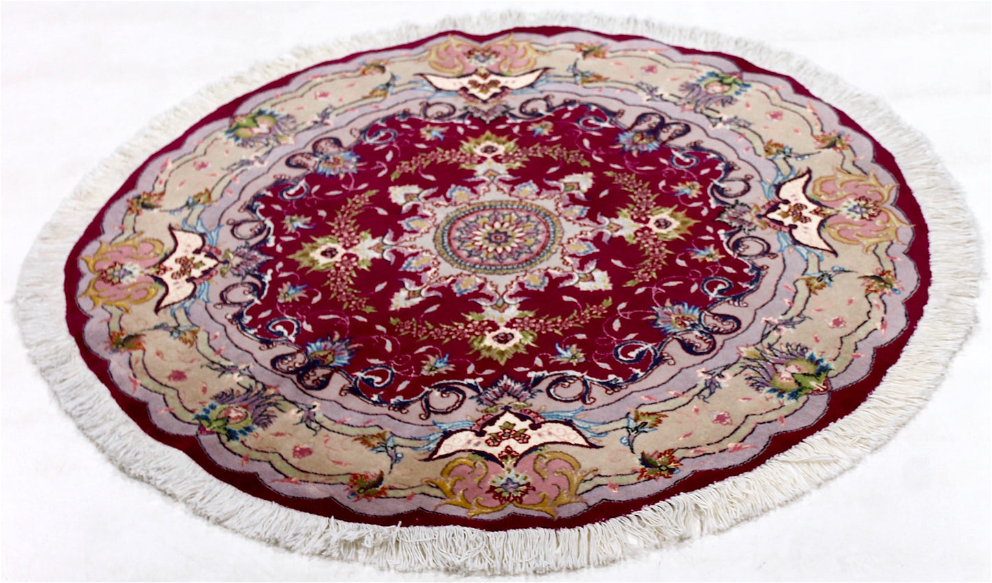 Täbriz 50 Raj rund mit Seide