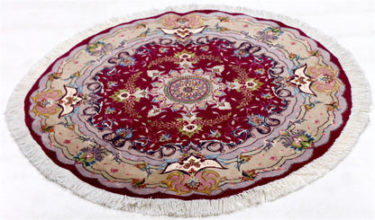 Täbriz 50 Raj rund mit Seide