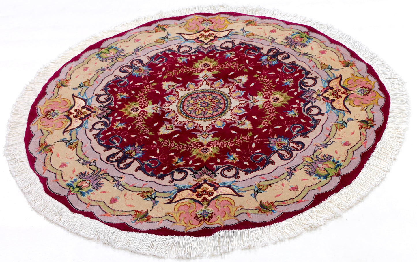 Täbriz 50 Raj rund mit Seide